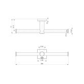 Radii Double Phoenix Toilet Roll Holder Square Plate Chrome RS891 Chrome